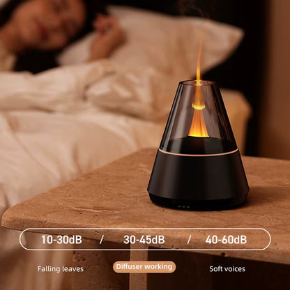 2025 New Product Aroma Diffuser High-Frequency Atomization Ultra-Silent Colorful Lights Add Essential Oil Flame Diffuser