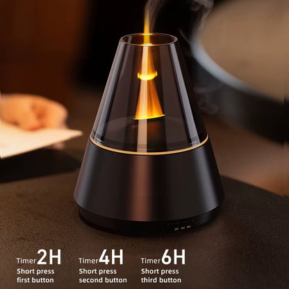 2025 New Product Aroma Diffuser High-Frequency Atomization Ultra-Silent Colorful Lights Add Essential Oil Flame Diffuser