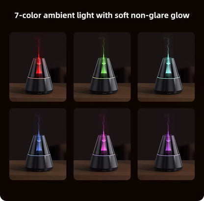 2025 New Product Aroma Diffuser High-Frequency Atomization Ultra-Silent Colorful Lights Add Essential Oil Flame Diffuser